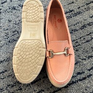 Marc Joseph Pink Leather Horsebit Loafers